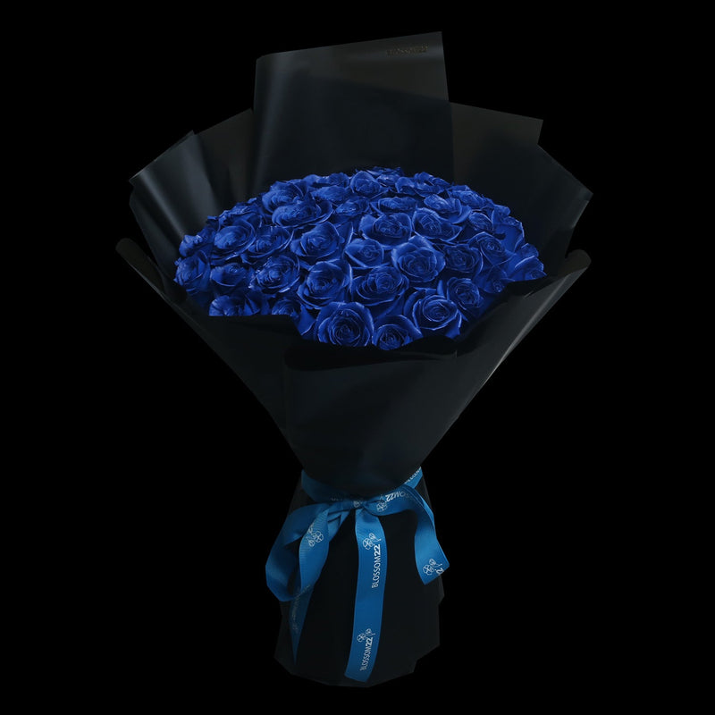 52枝 貴族藍玫瑰求婚花束｜52 Navy Blue Roses Bouquet 花束 bouquet 鮮花束 Blossom22°