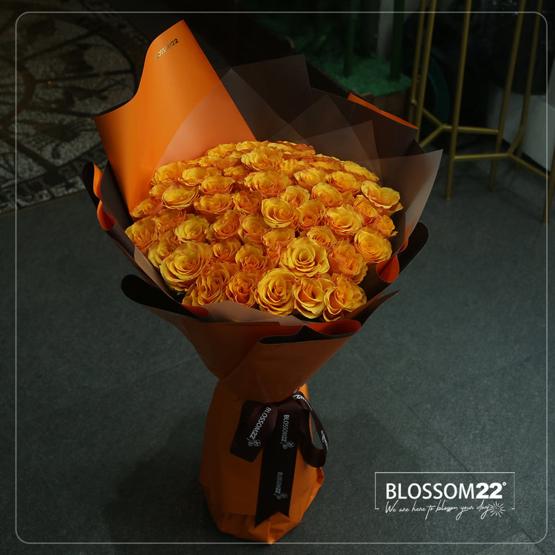 52枝 橙玫瑰求婚花束｜52 Orange Roses Bouquet (520花束)