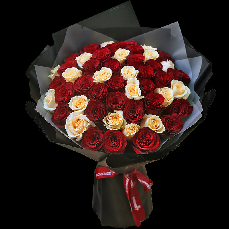 52枝 紅及香檳玫瑰求婚花束｜52 Red Champagne Roses Signature Bouquet