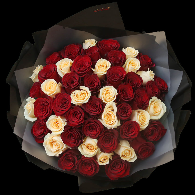 52枝 紅及香檳玫瑰求婚花束｜52 Red Champagne Roses Signature Bouquet