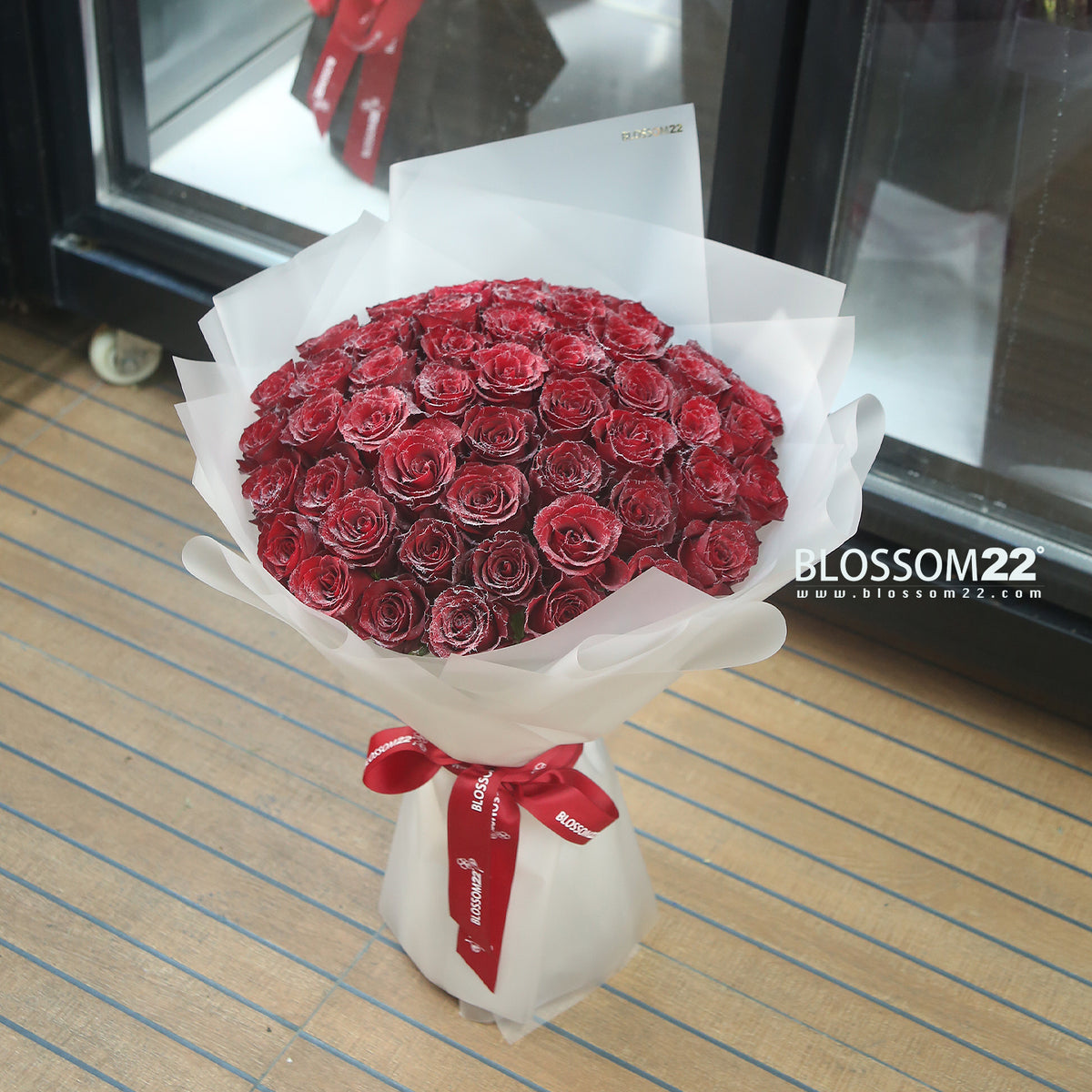 52枝 冰絨紅玫瑰求婚花束｜52 Frozen Red Roses Bouquet