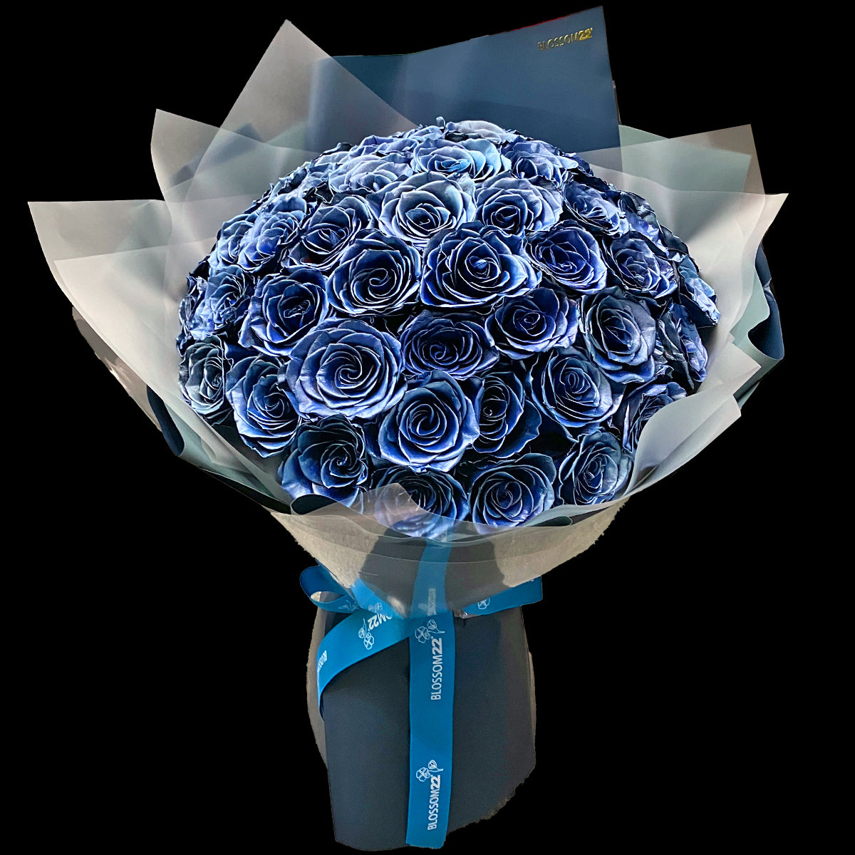 52枝 電藍玫瑰求婚花束｜52 Thunder Blue Dyeing Roses Bouquet