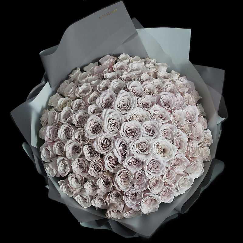 99枝 灰粉玫瑰花束｜99 Grey Pink Roses Bouquet｜求婚花束