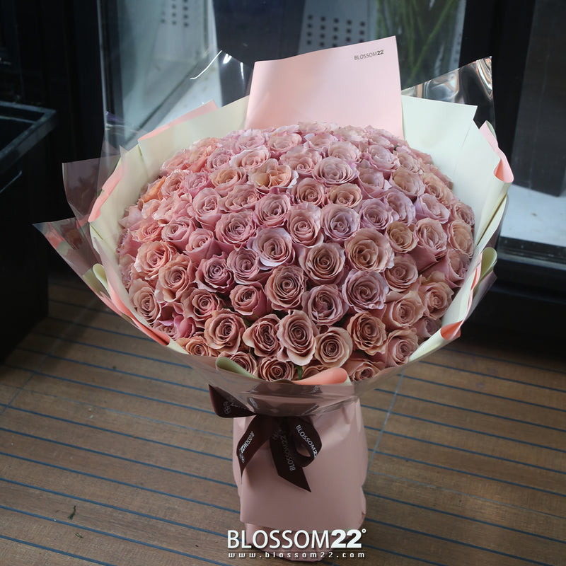 99枝 豆沙玫瑰花束｜99 Moab Rose Bouquet（99 Moab)