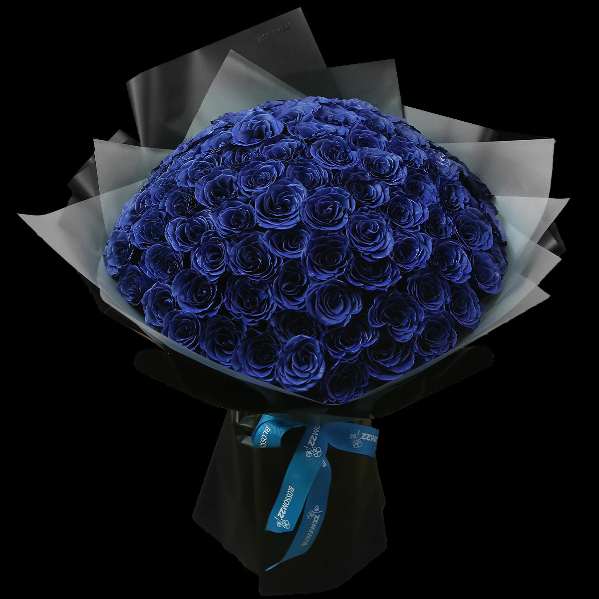 99枝 貴族藍玫瑰求婚花束｜99 Navy Blue Dyeing Roses Bouquet｜情人節花