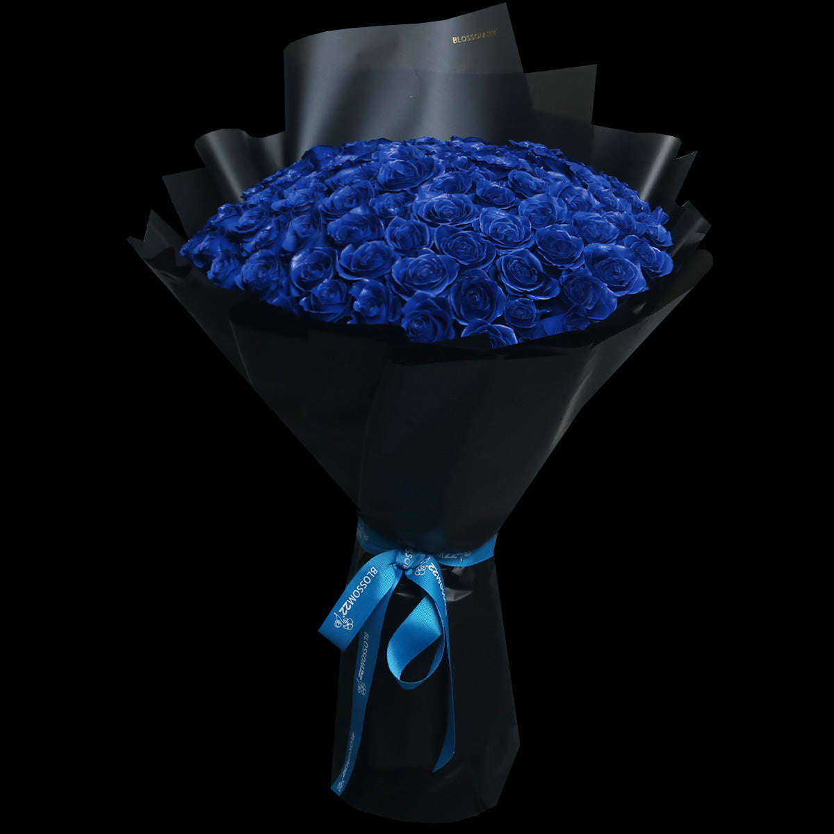 99枝 貴族藍玫瑰求婚花｜99 Navy Blue Dyeing Roses Bouquet (Signature Style)｜情人節花 fresh bouquet 鮮花束 Blossom22°