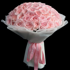 99枝 肯亞荔枝香水庭園玫瑰求婚花束｜99 Kenya Pink O'Hara Garden Rose  (情人節花束）