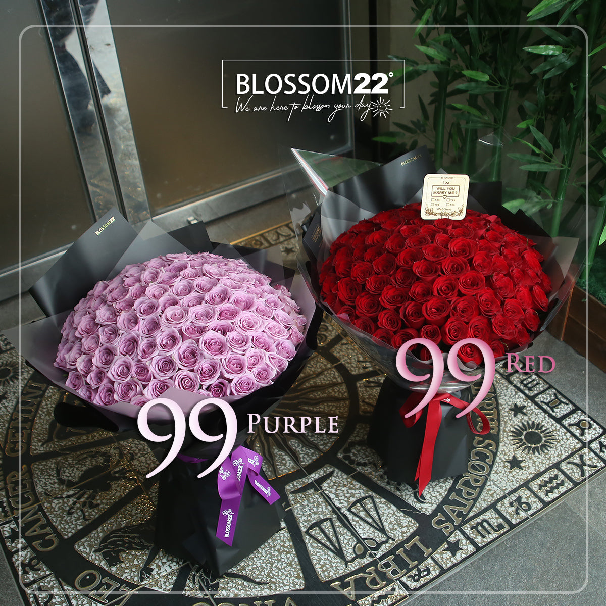 99枝紫玫瑰求婚花束｜99 Purple Roses Bouquet (Signature Style