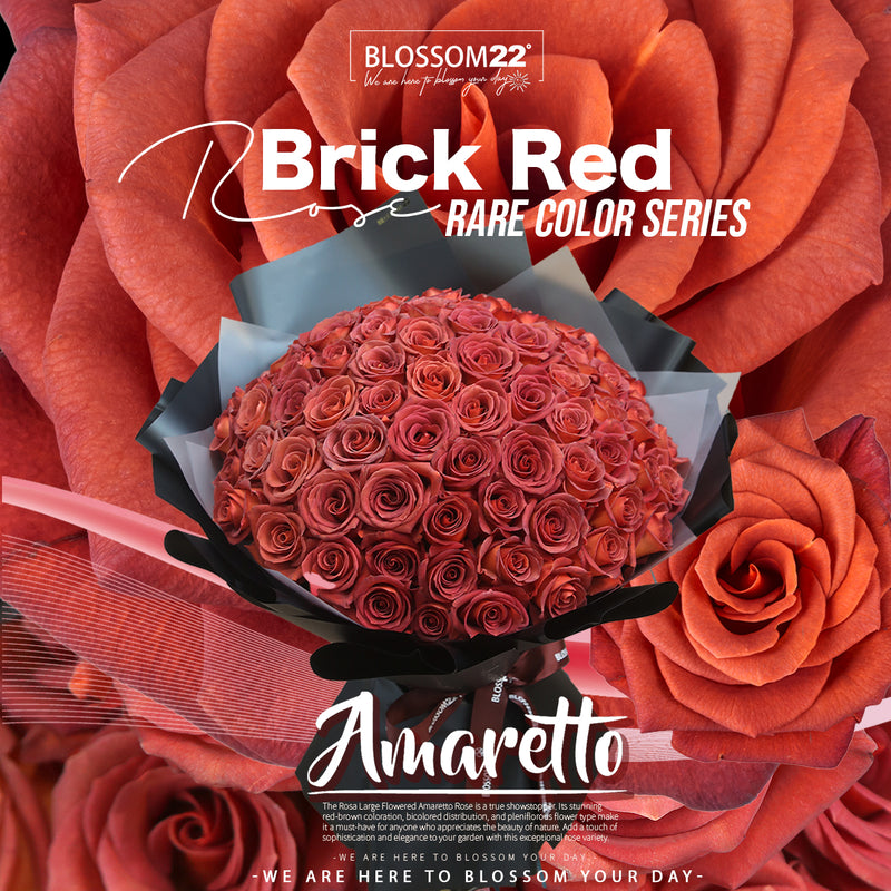 99枝 磚紅玫瑰花束｜99 Brick Red Roses Bouquet（Amaretto 99）