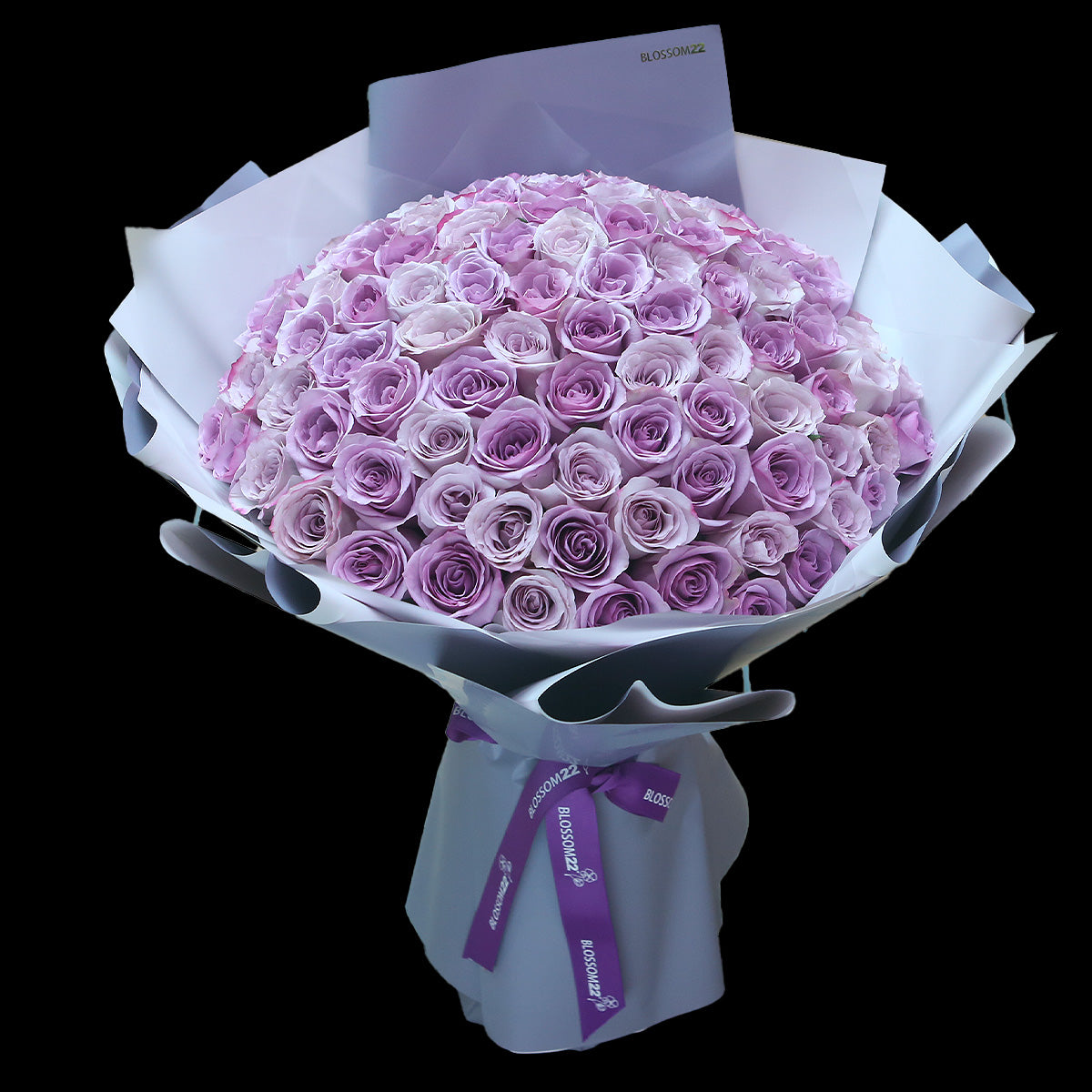 99枝 雙紫色混合玫瑰花束 99 Two Tone Purple Rose Bouquet (99 Two Tone Purple) 情人節花 情人節花束 Valentine Bouquet HK | Blossom22