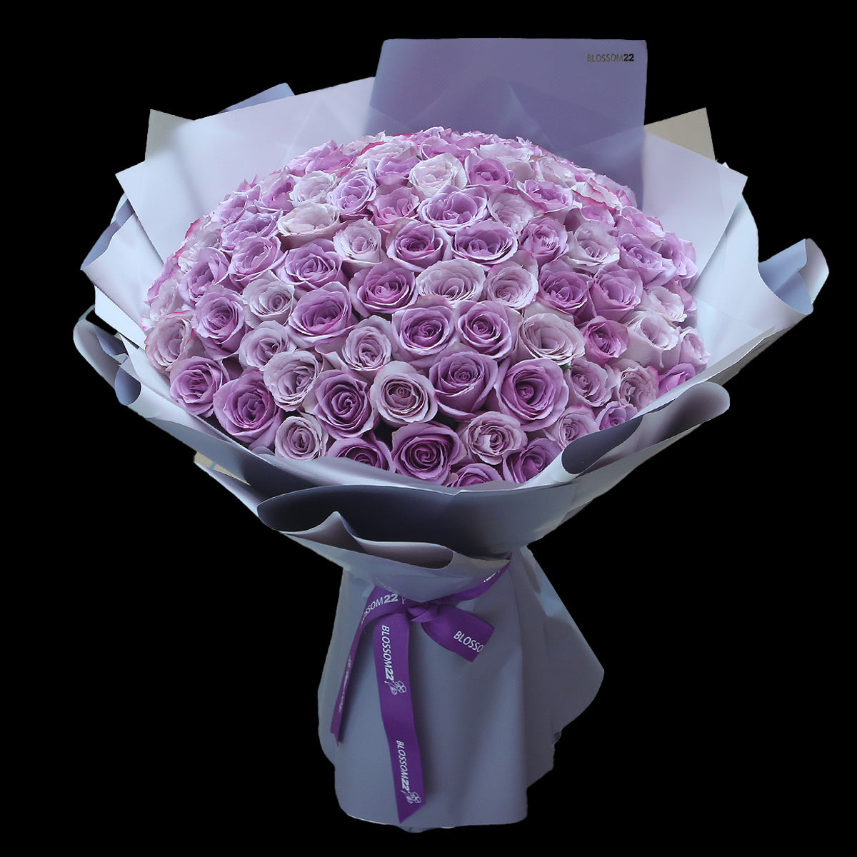 99枝 雙紫色混合玫瑰花束 99 Two Tone Purple Rose Bouquet (99 Two Tone Purple) 情人節花 情人節花束 Valentine Bouquet HK | Blossom22