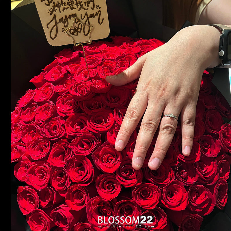 99枝 紅玫瑰求婚花束  99 Red Roses Bouquet