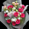 大頭桃紅玫瑰洋桔梗花束｜Hot Pink Rose Eustoma Bouquet