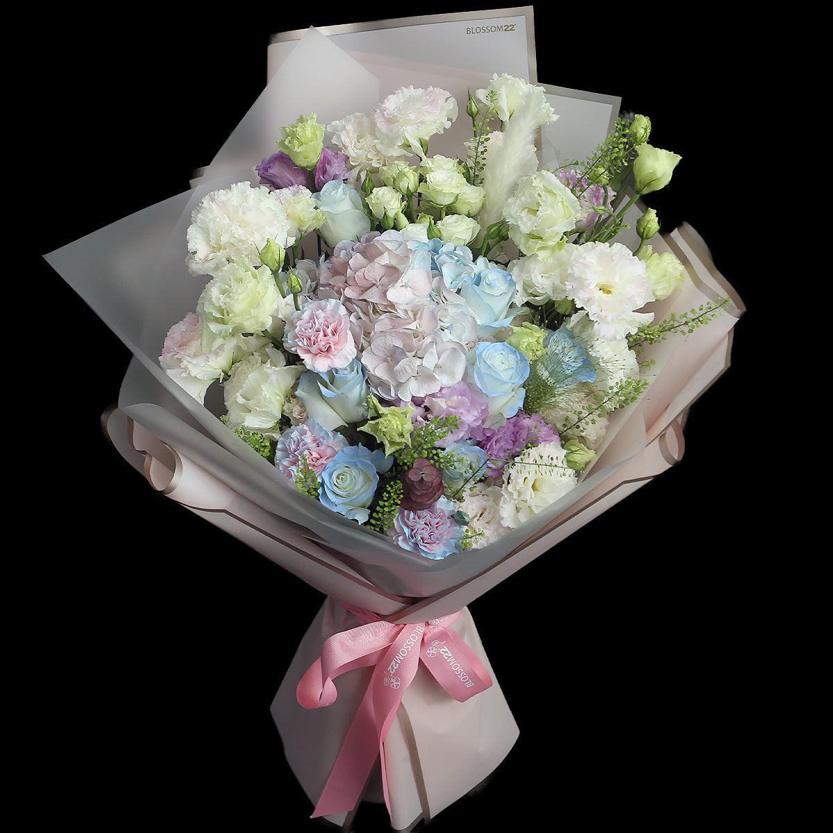 獨角獸淡粉色系玫瑰繡球花束｜Unicorn Color Scheme Rose & Hydrangea Bouquet