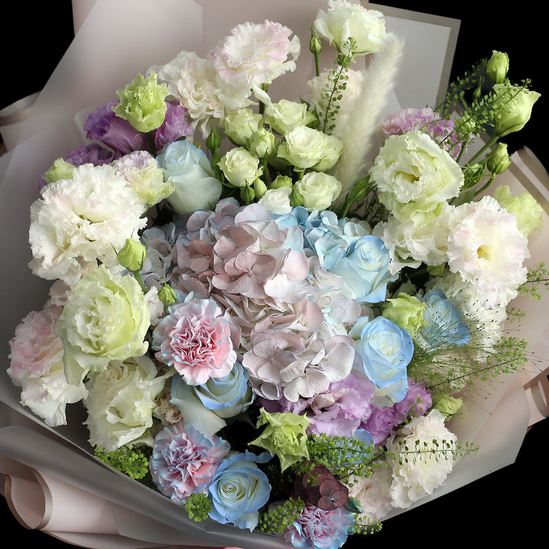 獨角獸淡粉色系玫瑰繡球花束｜Unicorn Color Scheme Rose & Hydrangea Bouquet