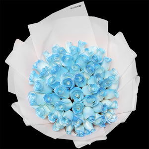 52枝 冰藍玫瑰花束｜52 Ice Blue Dyeing Rose bouquet (Frozen) 花束 bouquet 鮮花束 Blossom22°