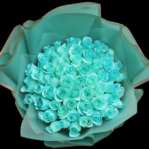 52 蒂芬妮藍玫瑰鮮花束｜52 Tiffany Blue  Roses Bouquet