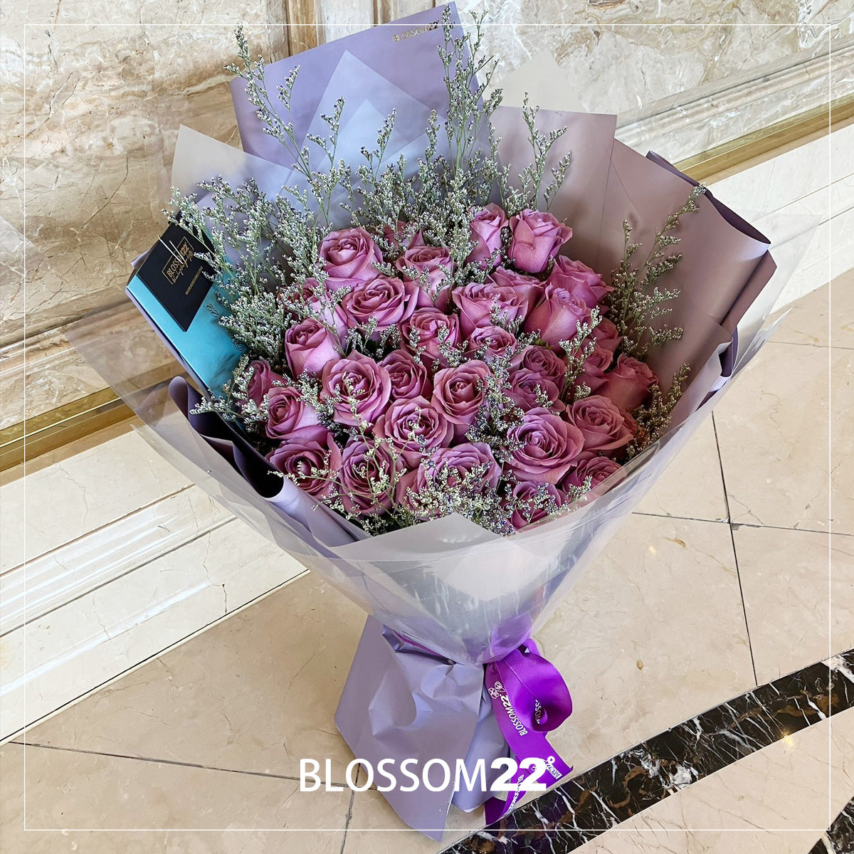 33枝紫玫瑰花束｜33 Purple Roses Bouquet | 新鮮花束| Blossom22
