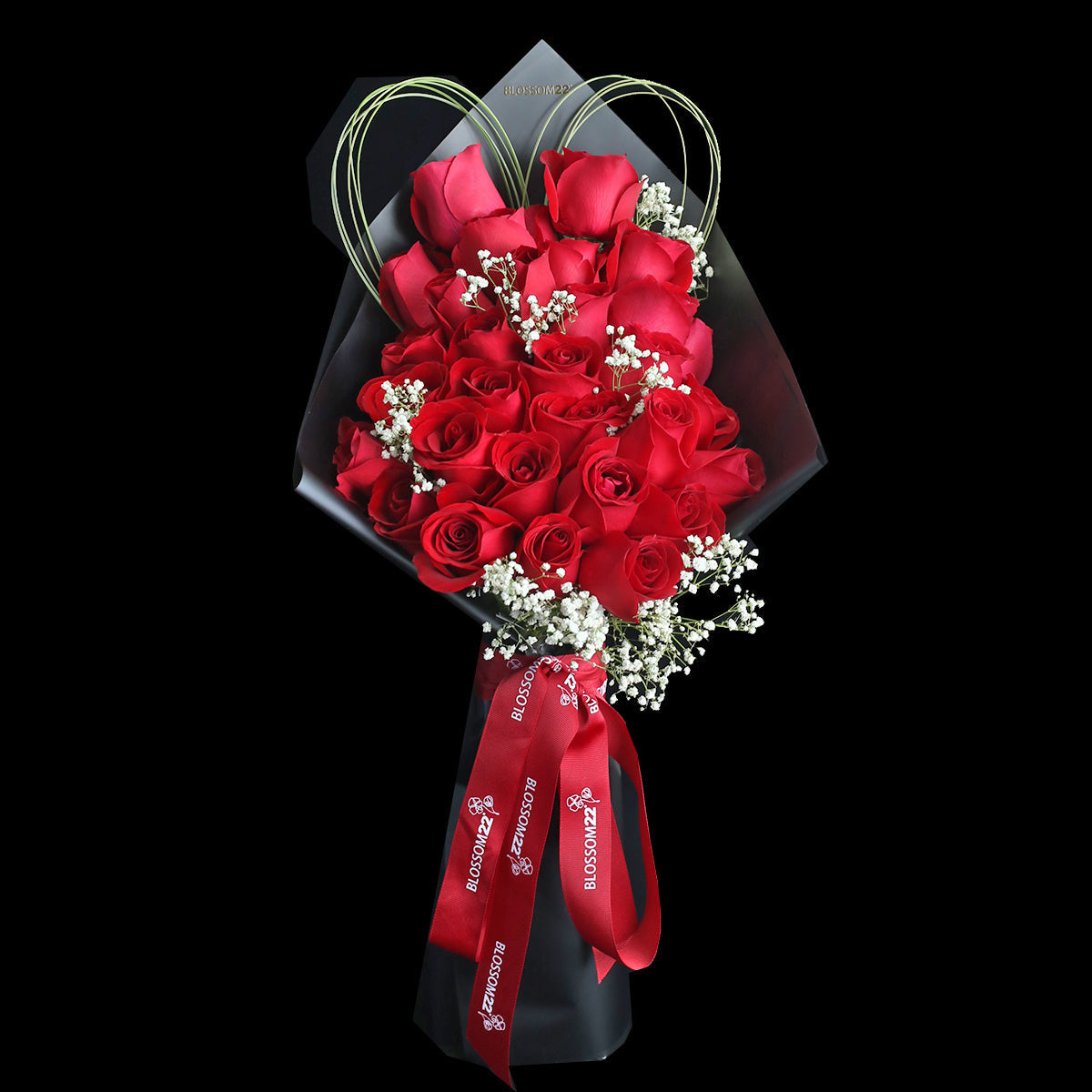 29枝 紅玫瑰花束 ｜29 Red Roses Bouquet (Red in Black） 花束 bouquet 鮮花束 BLOSSOM22