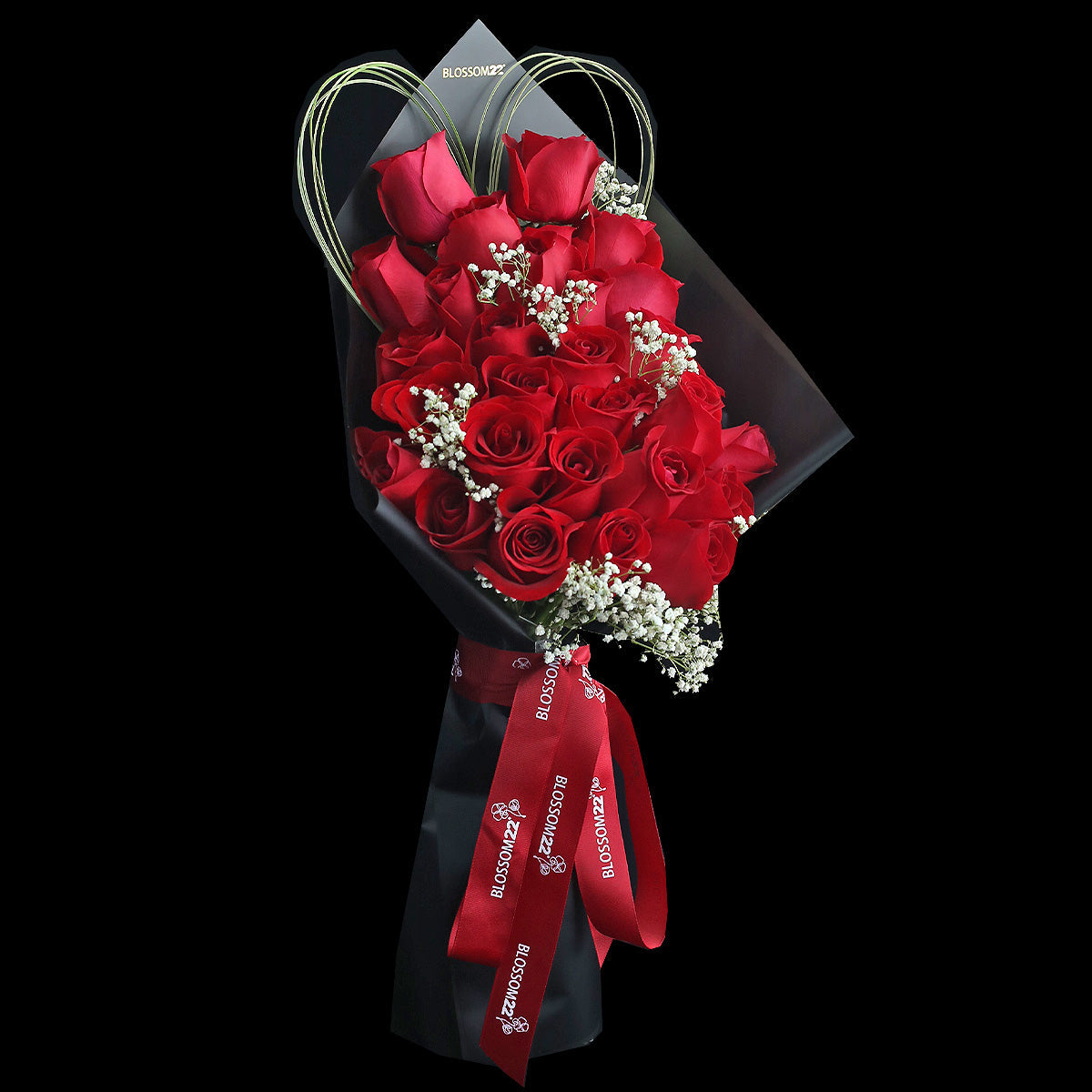 29枝 紅玫瑰花束 ｜29 Red Roses Bouquet (Red in Black） 花束 bouquet 鮮花束 BLOSSOM22