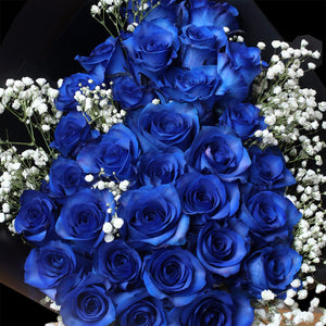 29枝 貴族藍玫瑰花束｜29 Navy Blue Dyeing Roses Bouquet fresh bouquet 鮮花束 BLOSSOM22