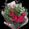 大頭桃紅玫瑰風鈴花束｜Hot Pink Rose Bell Flower Bouquet
