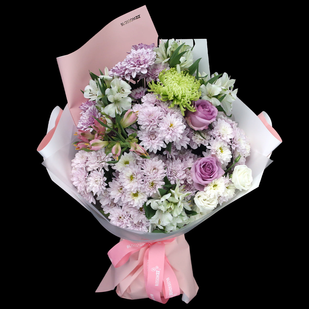 粉雛菊小百合玫瑰花束｜Pink Chrysanthemum with Lily and Rose Bouquet