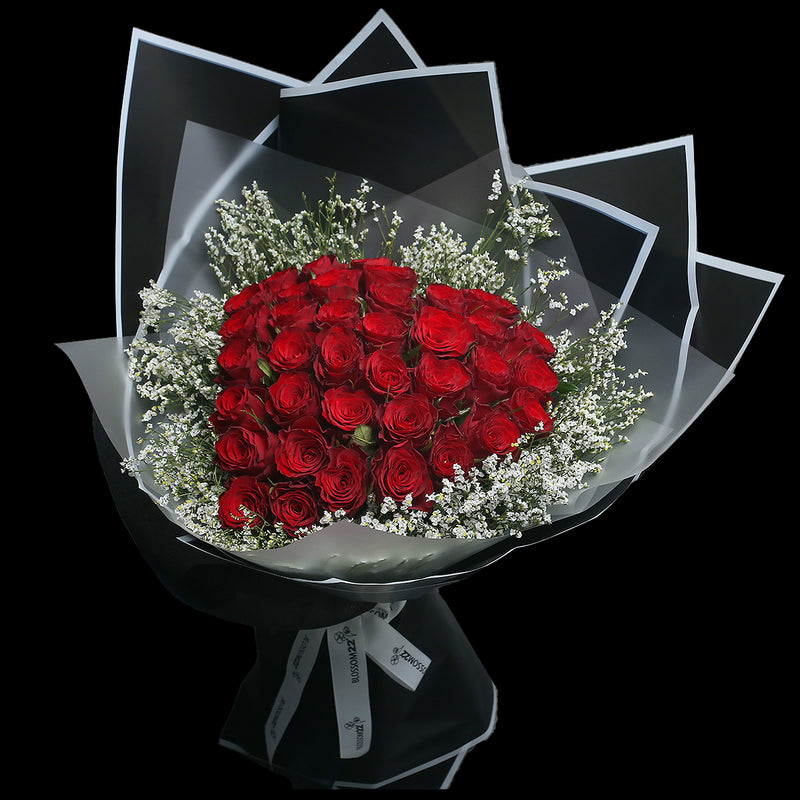 心型紅玫瑰花束｜Heart Shape Red Roses fresh bouquet