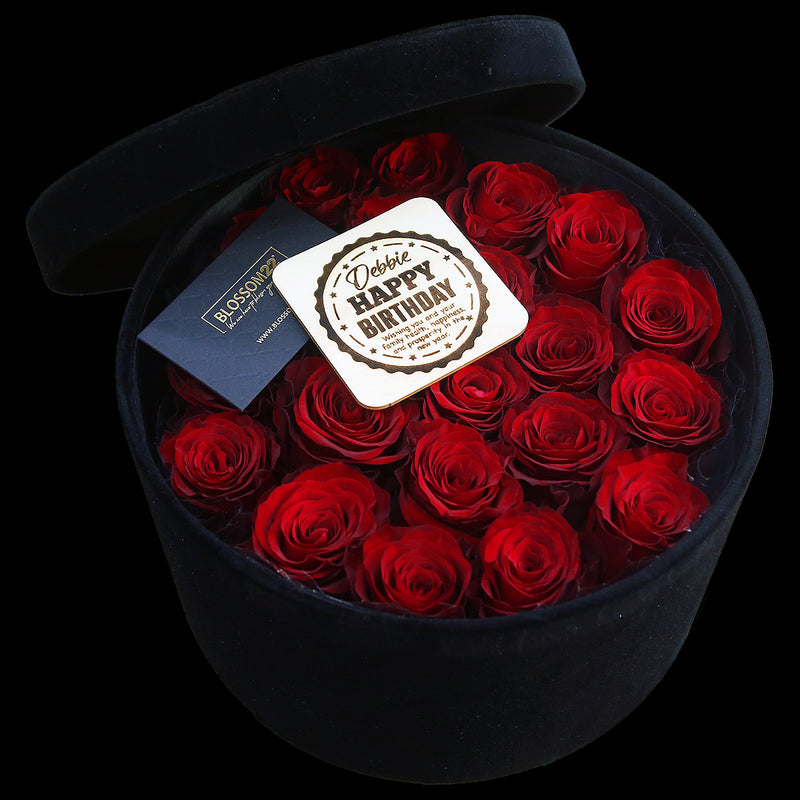 經典紅玫瑰黑絨禮盒｜ Red Roses Luxary Box