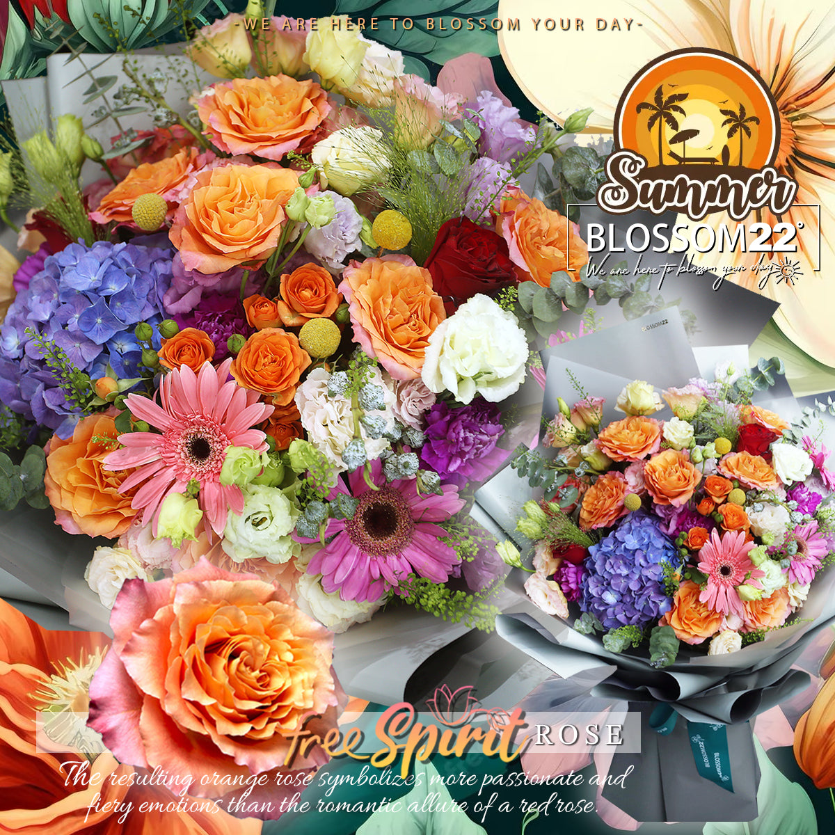 四季系列花束-夏｜Four Seasons Series Fresh Bouquet-Summer