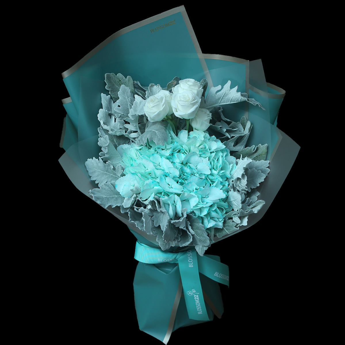 蒂芙妮繡球桔梗鮮花束｜Tifffany Blue Hydrangea ＆ Eustoma Bouquet