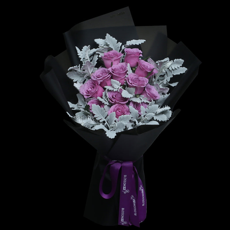 12枝 紫玫瑰鮮花束｜12 Purple Roses Bouquet fresh bouquet 鮮花束 BLOSSOM22