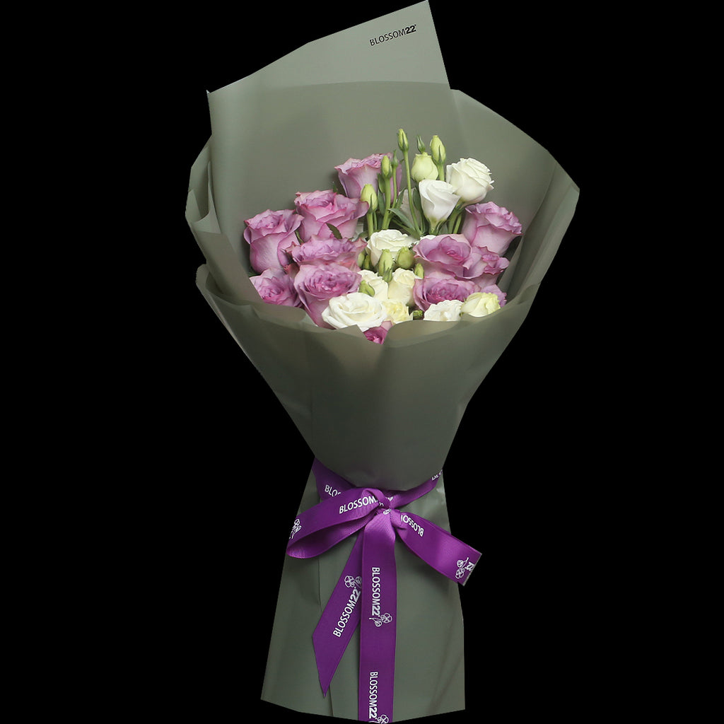 12枝 紫玫瑰桔梗鮮花束｜12 Purple Roses Bell flower Bouquet fresh bouquet 鮮花束 BLOSSOM22