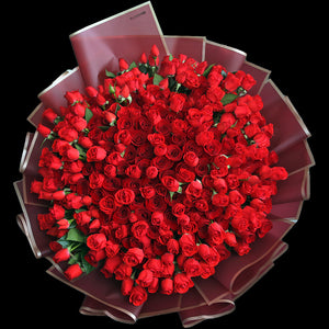 199 大小紅玫玫混合求婚花束｜199 Fire Red Roses Bouquet (199 Fire Red) fresh bouquet 鮮花束 BLOSSOM22