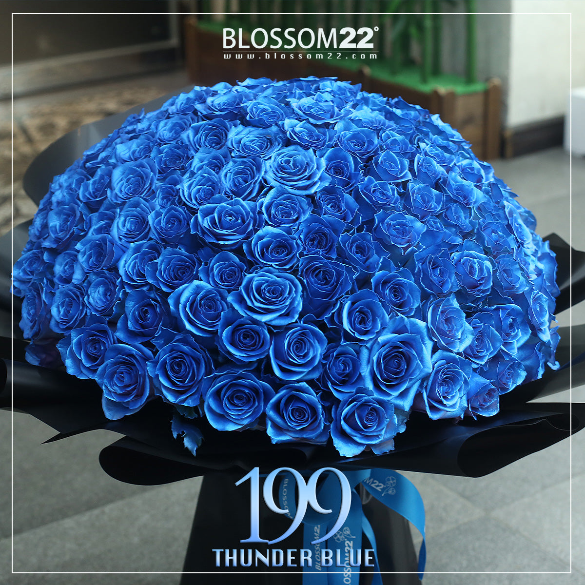199枝 電藍玫瑰鮮花束｜199 Thunder Blue Fresh Bouquet fresh bouquet 鮮花束 Blossom22°