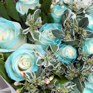 19枝 薄荷綠玫瑰花束｜19 Mint Green Dyeing Rose Bouquet (Mint) fresh bouquet 鮮花束 BLOSSOM22