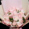 19枝 水粉玫瑰花束｜19 Pale Pink Dyeing Rose Bouquet (胭脂 RoseSakura) fresh bouquet 鮮花束 BLOSSOM22