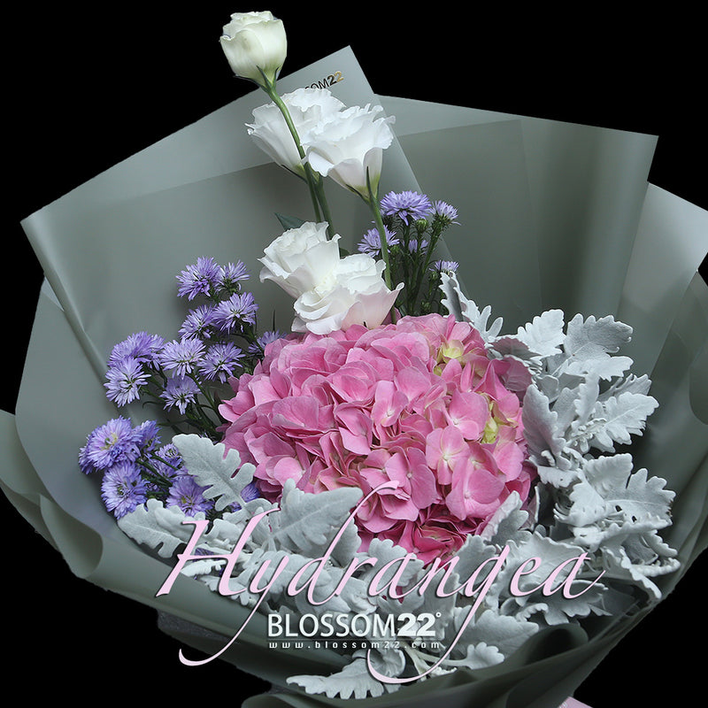 粉繡球桔梗鮮花束｜Pink Hydrangea ＆Eustoma Bouquet fresh bouquet 鮮花束 BLOSSOM22