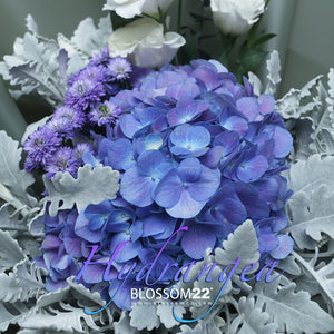 紫繡球桔梗鮮花束｜Purple Hydrangea ＆Eustoma Bouquet fresh bouquet 鮮花束 BLOSSOM22