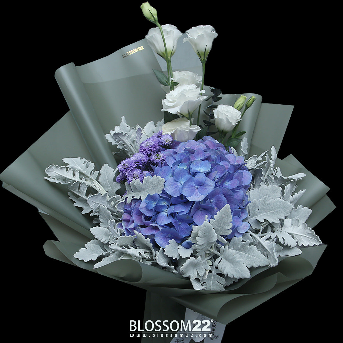 紫繡球桔梗鮮花束｜Purple Hydrangea ＆Eustoma Bouquet fresh bouquet 鮮花束 BLOSSOM22