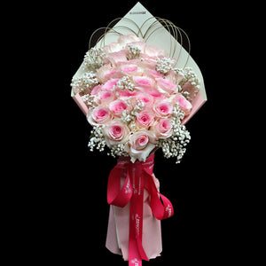 29枝 粉紅奧斯汀粉芯玫瑰花束｜29 Pink Austin Rose bouquet fresh bouquet 鮮花束 BLOSSOM22