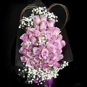 39枝 紫玫瑰花束｜39 Purple Roses bouquet (Slim Wrap） 花束 bouquet 鮮花束 Blossom22°