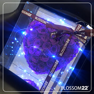 巨型立體心型藍玫瑰保鮮花盒｜XXL 3D Heart Preserved Blue Rose  Blossom22hk