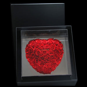 XXL 3D Heart Preserved Rose ｜巨型立體鏡面玫瑰之心保鮮花盒 - Red  Blossom22hk