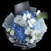 4 藍繡球蝴蝶蘭花束｜4 Blue Hydrangea & Orchid (Blue Danube) 花束 bouquet 鮮花束 Blossom22°