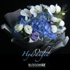 4 藍繡球蝴蝶蘭花束｜4 Blue Hydrangea & Orchid (Blue Danube) 花束 bouquet 鮮花束 Blossom22°