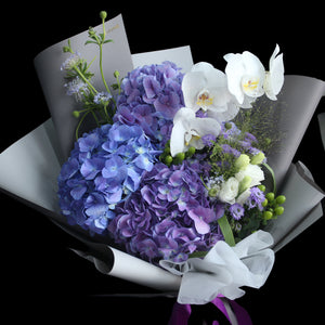 4 紫繡球蝴蝶蘭花束｜4 Purple Hydrangea & Orchid (Voilet Evergarden) 花束 bouquet 鮮花束 Blossom22°