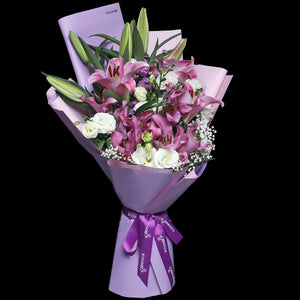 10 頭百合洋桔梗花束｜10 Lily & Eustoma Bouquet 花束 bouquet 鮮花束 BLOSSOM22