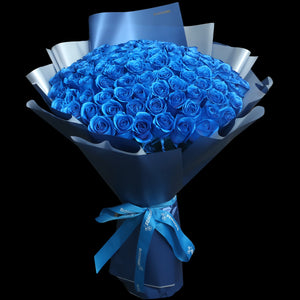 【極罕鮮花】99 電藍玫瑰鮮花束｜99 Thunder Blue Dyeing Fresh Bouquet ｜情人節花 fresh bouquet 鮮花束 Blossom22°