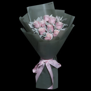 9枝 淺粉玫瑰鮮花束｜9 Light Pink Roses Bouquet fresh bouquet 鮮花束 BLOSSOM22